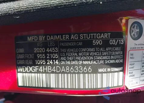 2013 Mercedes-Benz C 250 Sport from USA, damaged, VIN WDDGF4HB4DA863366